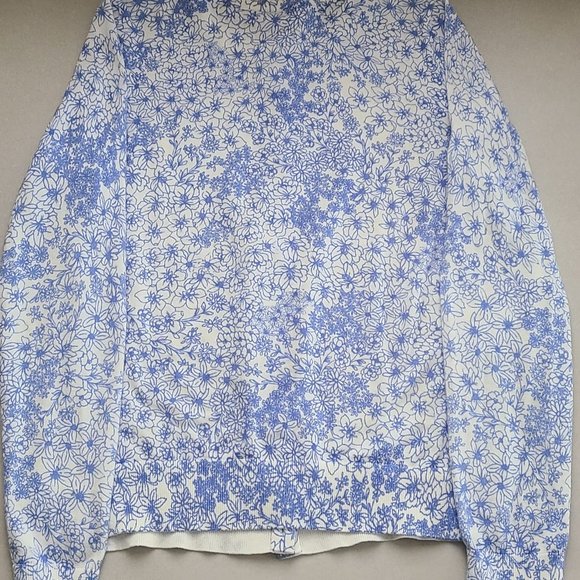 Blue & White Floral Cardigan, Loft - Picture 8 of 10